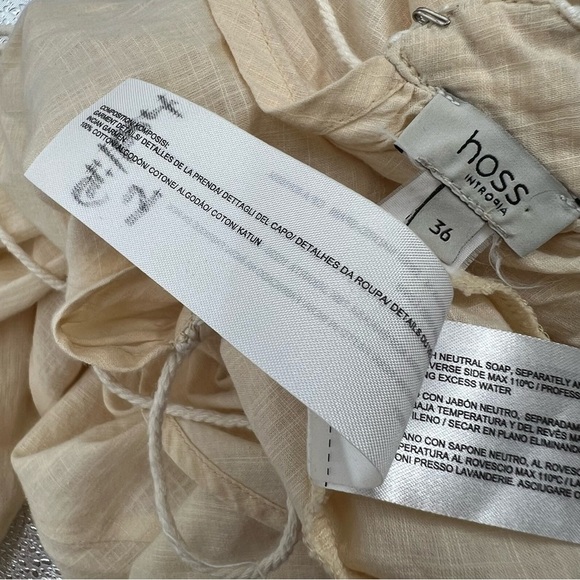 Hoss Intropia Beige Peplum Sheer Embroidered Tassel Blouse Shirt Top FR3 US 6 - Picture 10 of 10